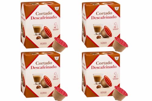 Café Cortado Descafeinado en Cápsulas Hacendado (compatible con Dolce Gusto) 16 cápsulas - Pack 4
