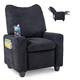 Costzon Kids Recliner Chair with Cup Holder, Toddler Adjustable Lounge Chair w/Footrest for Boys Girls Room, Ergonomic Baby Child Furniture Sofa for Age 3+ Gifts, Kids Mini Recliner up to 150 lbs