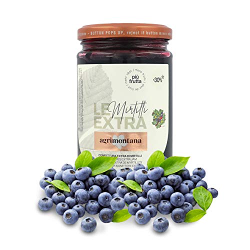 Agrimontana Confiture Extra de Myrtilles Sauvages au Sucre de Canne - 30% Moins Sucré - 330 Grammes Cover