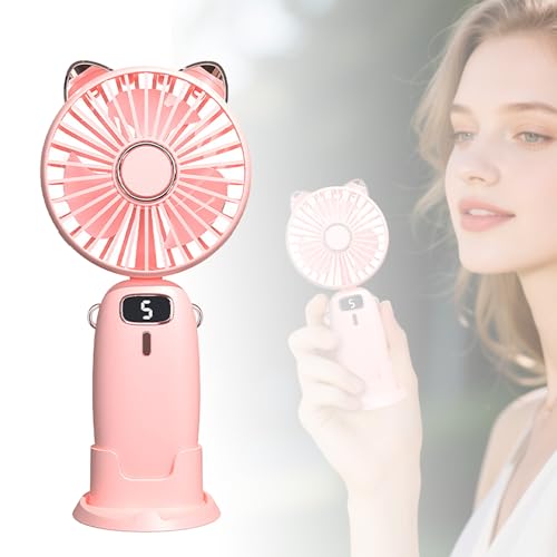 Ventilador de pared versátil 4 en 1, portátil, funciona con pilas, con base, ajustable a 90°, mini ventiladores recargables, pantalla digital y capacidad de montaje en pared, para hombres/blanco (D, 9