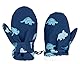 FORUHOO Kinder Handschuhe Wasserdicht mit Fleece Fäustlinge für Unisex Baby Winter(Kurz: Dinosaurier Marineblau,S)