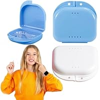 Zahnspangendose,2 Stück,Zahnspangenbox,Zahnspangendose Spangendose Dento,Zahnprothesenbecher Prothesendose,Prothesen Box Gebissdose,Zahnspangendose Für Lose Zahnspange