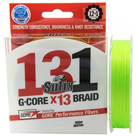Sufix Tresse 12 Brins 131 G-Core - 150m - Neon Chartreuse - D.0.15mm - R.8.1Kg - S13148CH150 - ASU640403 Cover