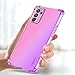 Gufuwo Case for Oppo Reno 6 5G / Reno6 5G CPH2251 Cute Case Girls Women, Gradient Slim Anti Scratch Soft TPU Phone Cover Shockproof Protective Case for Oppo Reno 6 5G (Pink/Purple)