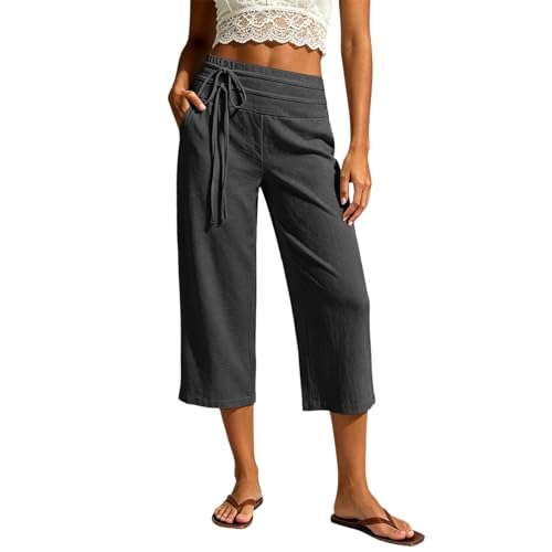 Pantalon court avec poches pour femme en maille souple et agréable