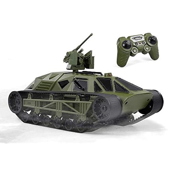 RC Tank 2.4G 1/12 Remote Control Battle Tank Chassis All Terrain Tank Vehicle 360° Rolling Flip Climbing Car Tracked Off-Road Simulation Model Decoration Gift RC Toys (Color : 1battery) (2batterys)