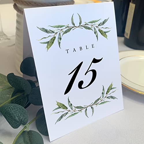 Laurel Wreath and Greenery Table Numbers, 1-25