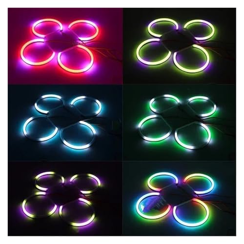 Anillo que fluye multicolor LED y ojos de ángel para faros BMW E46 1998-2002 6