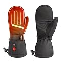 Heated Gloves for Men Women - Waterproof Electric Heated Mitten for Cold Weather, Soft Fit, Warm Ski Gloves for Cycling, Motorcycle(Large, Black)