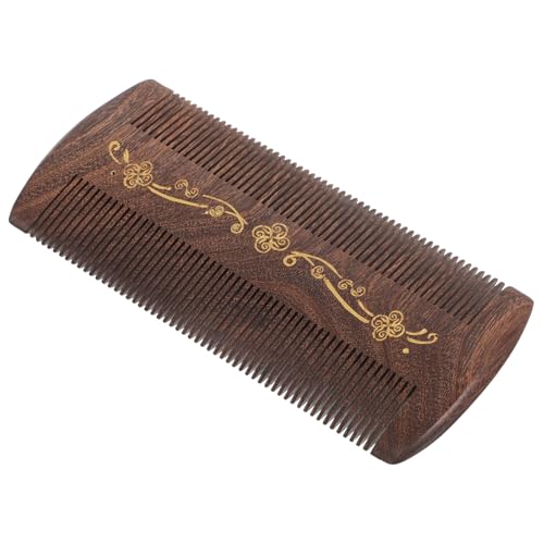 CLISPEED Peine de Sándalo 12 Cm Dientes Finos y Dorados Peine Anticaspa sin Estática para Cabello Fino Cuidado Personal y Aseo de Perros y Gatos para Uso Diario