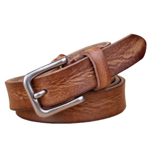 YTR6TW Men's Women Belts Unisex Leather Belt Female Metal Pin Buckle Belt