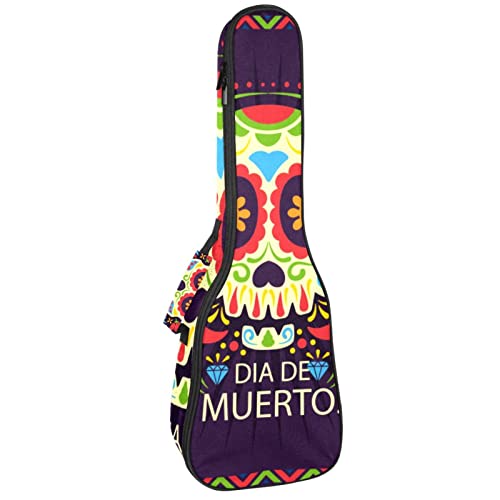 Sac à dos ukulélé concert rembourré 10mm style calavera pour musiciens nomades