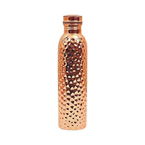 Arts Of Creation Pure Copper Water Bottle/Handmade Copper Vessel for Travel/Insulated Copper Thermos with Ayurvedic Health Benefits gift valentine day christmas Gift Birthday Gift Drink More Water