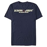 Stranger Things Men's Scoops Ahoy Simple Logo T-Shirt, Navy Blue, Medium