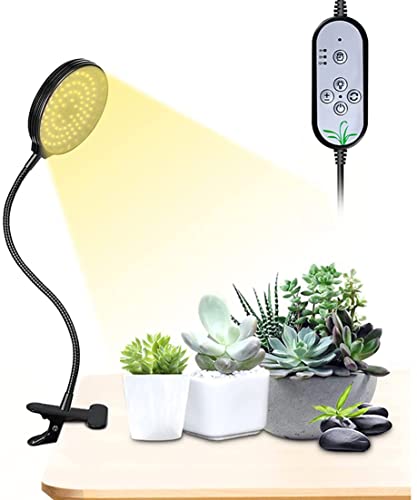 Pflanzenlampe LED Vollspektrum, 360 ° einstellbare Schwanenhals-Sonnenlicht Pflanzenlicht mit automatischem Ein / Aus 4/8/12 Timer 5 Dimmstufen 1 Kopf Cover
