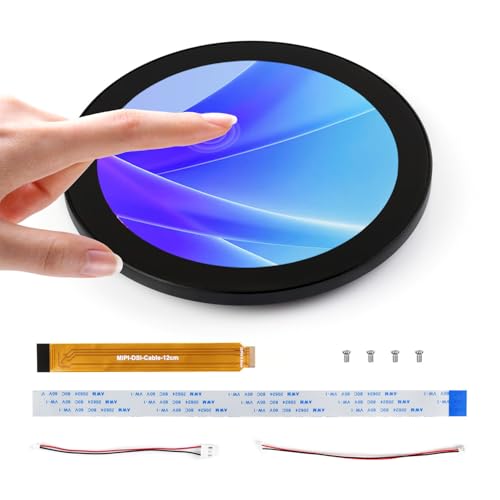 Image of KLAYERS 4-Inch Round DSI Capacitive Touch Display, 720x720 IPS Panel, Up to 10-Point Multi-Touch,Compatible with Raspberry Pi OS
