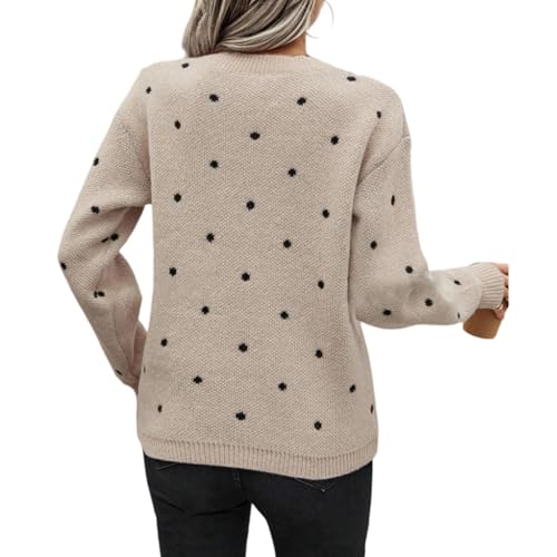 Polka Dot Sweater Women Dressy Casual Long Sleece Tunic Tops Polkadot Top - image 2