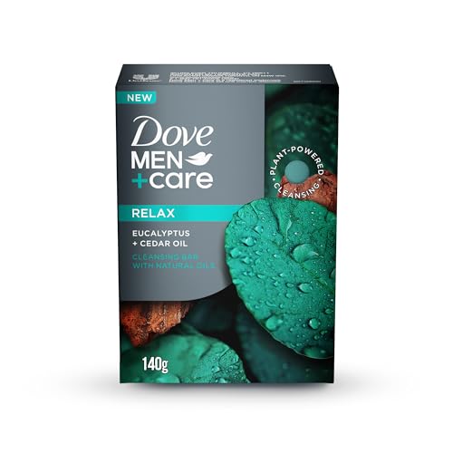DOVE MEN+CARE Cleansing Bar Relax 4in1 for Hair Body Face & Shaving with Eucalyptus and Cedar Oil 141g