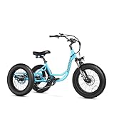 ADDMOTOR Electric Trike for Adults, 750W(Peak 1400W) Rear Motor LANDTAN Electric Tricycle, 720Wh 65Miles Etrike, 20' Fat Tire Step-Through 3 Wheel Electric Bike, Differential & Parking Brake Sky Blue