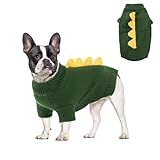 NACOCO Halloween-Hunde-Dinosaurier-Pullover – Weihnachtspullover für Haustiere, Drachenkleidung, Welpen, niedlich, bequem, Strickwaren, T-Shirt, Katzenbekleidung, Outfits, warm, für den Winter, weich