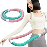 LAOGUATON Adjustable Spring Hula Hoop, 3.3 Lbs, Pink/Teal/Gray, Foldable Fitness Waist Trainer for Women