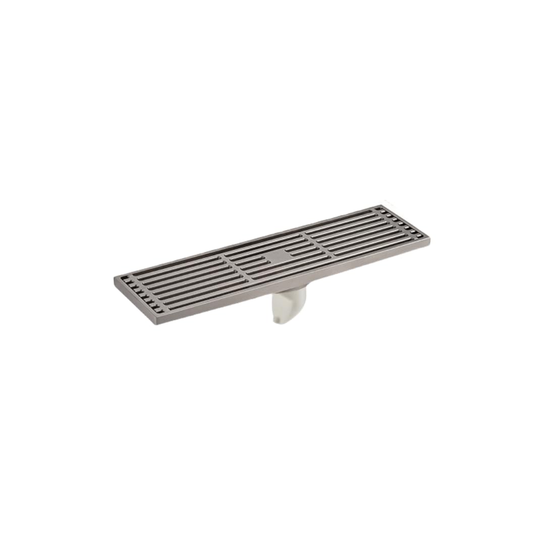 Desagüe de Suelo para Lavabo de baño, desagüe Lateral de Cobre, antiolor y antirreflujo, para Ducha, Azulejos Invisibles, 8 x 20 cm, Blanco (Tira Blanca de 8 x 30 cm)