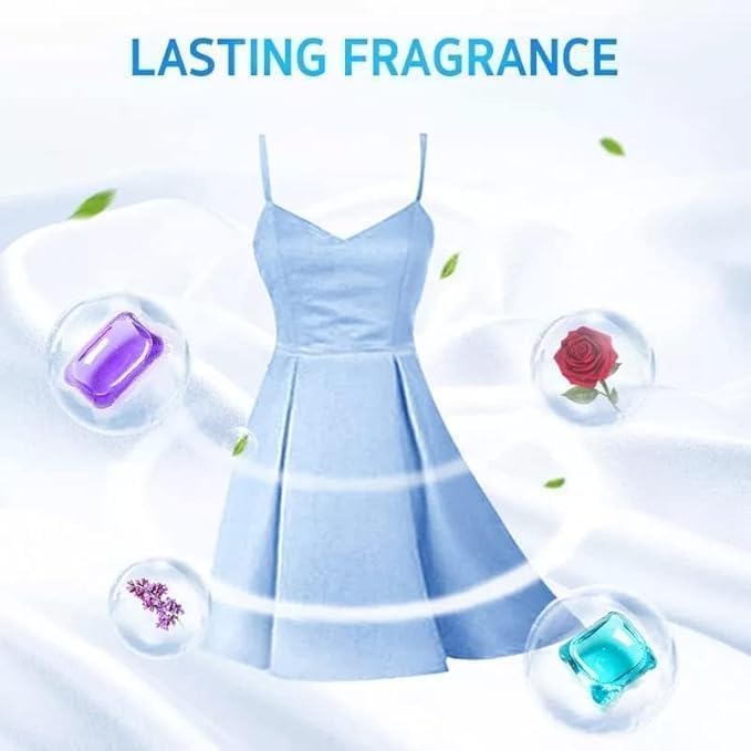 Image of Portable Laundry Detergent Gel Capsules - Travel-Friendly Laundry Beads for Clothes Cleaning | Liquid Washing Pods for Home, Dorm, Bathroom & Travel Multicolor (100)