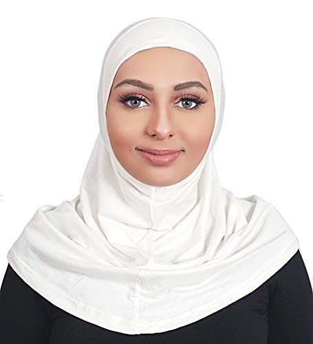 Al Amira Hijab One Piece Cotton Hijab 1 pcs Muslim Hijab Amira 1 Piece Easy Hijab (Off white)