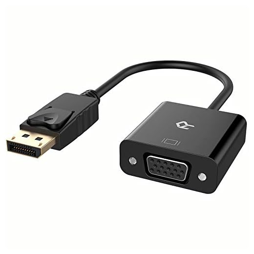 Rankie DisplayPort (DP) till VGA-adapter, 1080P Full HD-omvandlare, svart