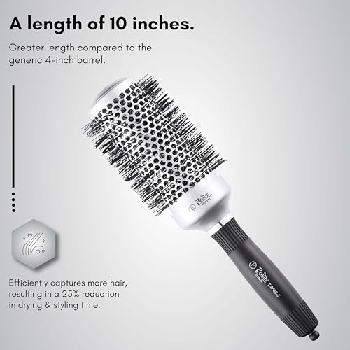 Image of Beaute Secrets Round Hair Brush, Hot Curling Brush(2.5 inch, Barrel 1.5 inch), Roller Comb, Hair Roller Brush, Instantly Adds Volume, Hair Styler, 44mm