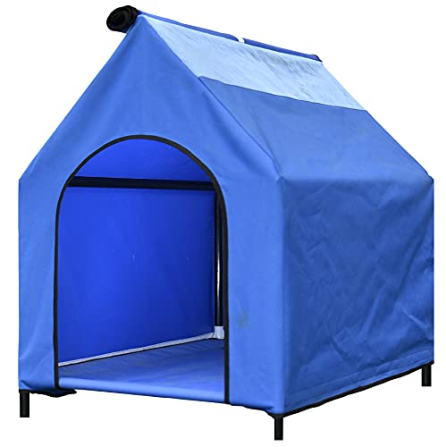Image of Homecute Elevated Portable Pet House -(Blue)