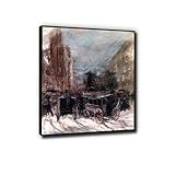 LXURY Listo para colgar Quinta Avenida de Everet Shin Famosa arte de pared giclée Impresión sobre lienzo Cuadros abstractos para la decoración del salón 80x100 cm Marco negro