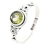 ring peridot Hergestellt in Indien Ring Silber 925 Sterlingsilber Peridot grün Stein (Nr: MRI 115), Ringgröße:52