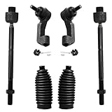 Detroit Axle - 6pc Steering Kit - Inner & Outer Tie Rod Ends & Rack and Pinion Boots for - 2002 2003 2004 Jeep Liberty