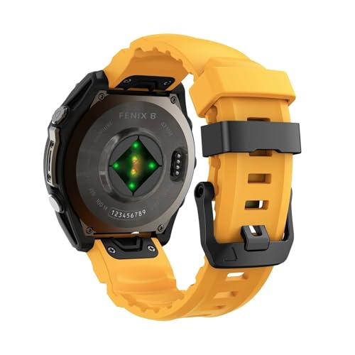[�����ȓX] �ɓK��Garmin Fenix 8 E 7 7X Pro 6 6X 5 5X/Epix/Instinct/Forerunner 970 QuickFit 22mm 26mm �E�H�b�`�X�g���b�v �u���X���b�g�p�X�|�[�c�V���R���o���h(Yello