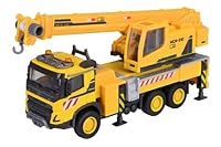 Majorette Kranwagen Volvo FMX Truck Crane (22 cm) - großes Baustellenfahrzeug mit ausfahrbarem Kranarm, Seilwinde, Freilauf & Gummireifen, Kran-Spielzeug für Kinder ab 3 Jahre