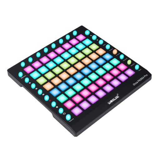 64 cuscinetti retroilluminati RGB per prestazioni sensibili al tocco e alla pressione: basta assegnare questi cuscinetti come note MIDI, tasti CC MIDI o interruttore programma, per consentire un controllo versatile delle prestazioni