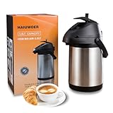 101 Oz & 3L Airpot Thermal Thermos Coffee Dispenser with Pump,Airpot Coffee Carafe Thermal for Keeping Hot Double Walled Insulated Stainless Steel Beverage Dispenser Lever Action for Hot/Cold Water