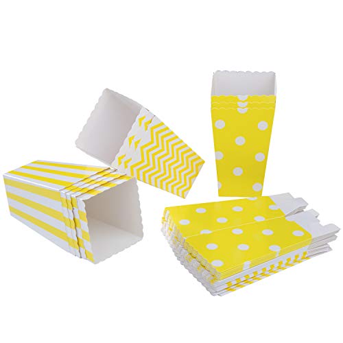 Diealles Popcorn Boxes, 36 Stück Popcorn Tüte Popcorn Candy Boxen Behälter für Party Snacks, Süßigkeiten, Popcorn und Geschenke - Gelb