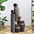 MAIBH Outdoor Water Fountain with LED Lights, UL Certified Resin Material, Natural Stone Appearance Waterfall, 5 Tiers Modern Cascading Large for Home Art Decor, Garden, Lawn and Patio (Gray)