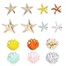 14 pcs Starfish Hair Clip Set, BOSOIRSOU Natural Starfish Hairpin Shell Pearl Acrylic Resin Alligator Hair Clips Metal Sea Star Beach Hair Pins Lady Girls Headwear Accessories