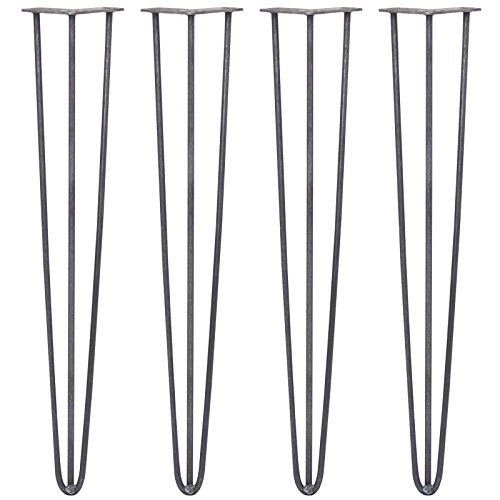 SKISKI LEGS - 4 Patas Horquilla para Mesa 71cm 3 Dientes de Acero Color Natural Espesor 10mm