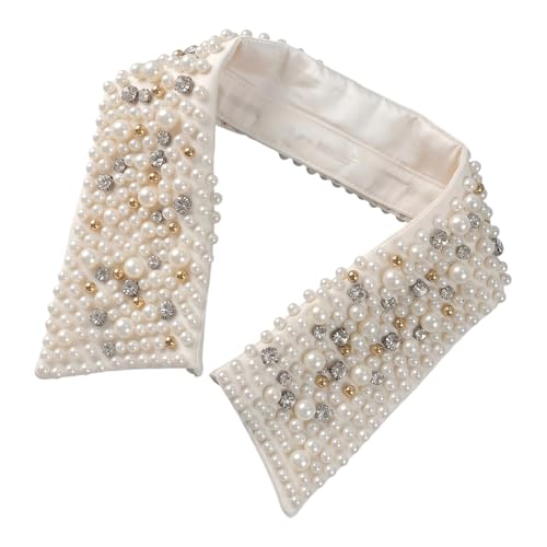 Faux col perles de luxe demi-chemise ornée de bijoux élégante