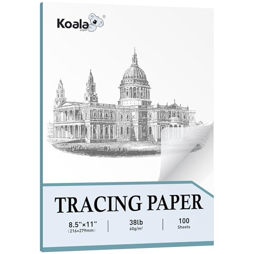 Koala Premium Tracing Paper 8.5x11 inch Transparent Tracing Paper 38lb/60gsm