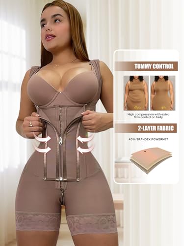 Shapewear for WomenElegant Lace Solid Colour Adjustable Shoulder Bodysuit Tummy Control Butt Lift Shapewear3