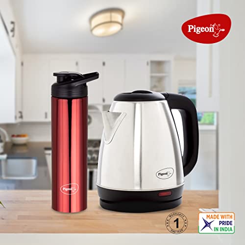 Pigeon 1.5 litre Hot Kettle and Stainless Steel Water Bottle Combo used for boiling Water