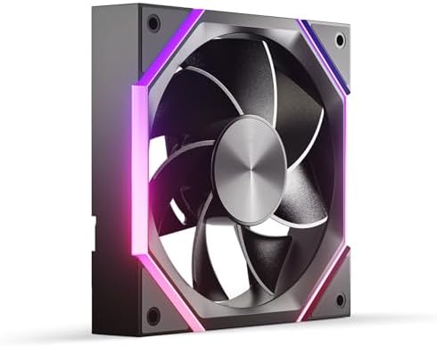 AsiaHorse RGB PC Lüfter 120MM Reverse Gehäuselüfter [HDB] 61,5 CFM/2000 RPM/2,16 MMH2O ARGB Lüfter 5V3PIN ARGB und 12V4PIN PWM Lüfter, 50,000 Stunden Lebensdauer Nyota-A12-R-Schwar