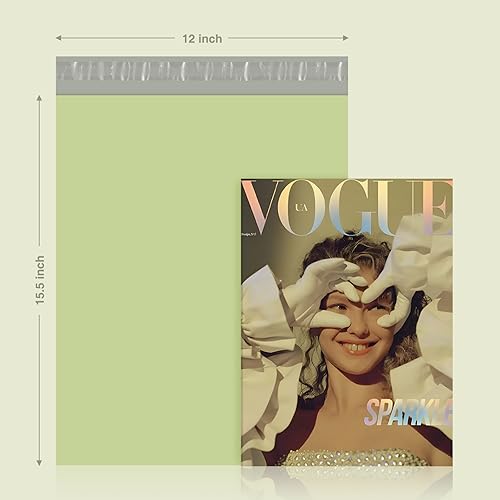 Image of Metronic Poly Mailers 12x15.5 100 Pack Thick Self-Seal Shipping Bags, Green | Medium Size, Strong Adhensive, 2Mil Thick Mailer Poly Bags, Waterproof Tear-resistant Mailing Shipping Envelopes for Clothing