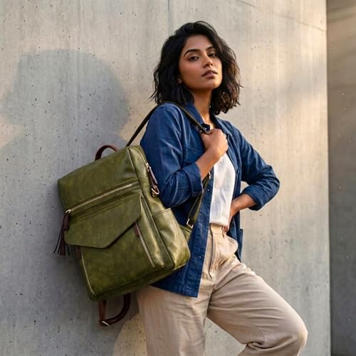 Image of VISMIINTREND Backpack for Women | Stylish Vegan Leather Backpack Bags for Women | College Bag for Girls | Office, Travel & Daily Use