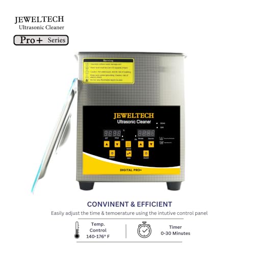 Image of JEWELTECH Digital Pro+ Ultrasonic Cleaner Machine, 2L Capacity, Professional Grade, 42000kHz, Digital Timer and Heater, for Jewelry, Dental Tools, Optical Instruments, Lab Equipment (2L)